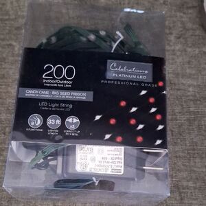 Celebrations Platinum LED Light String - Red and White 33 ft NWT